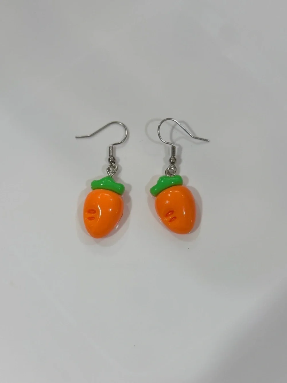 Orange Carrot Food Art Drop Earring